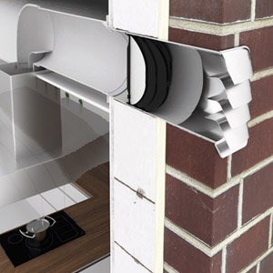 Kitchen extractor fan external outlet vent